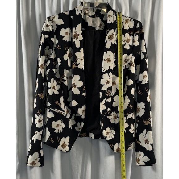 Ann Taylor Loft Floral Open Front Blazer, Black & Ivory, Sz: S, 78-26 - Picture 13 of 16